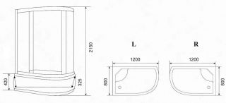 Душевая кабина Parly Classic 80x120см EC1221L